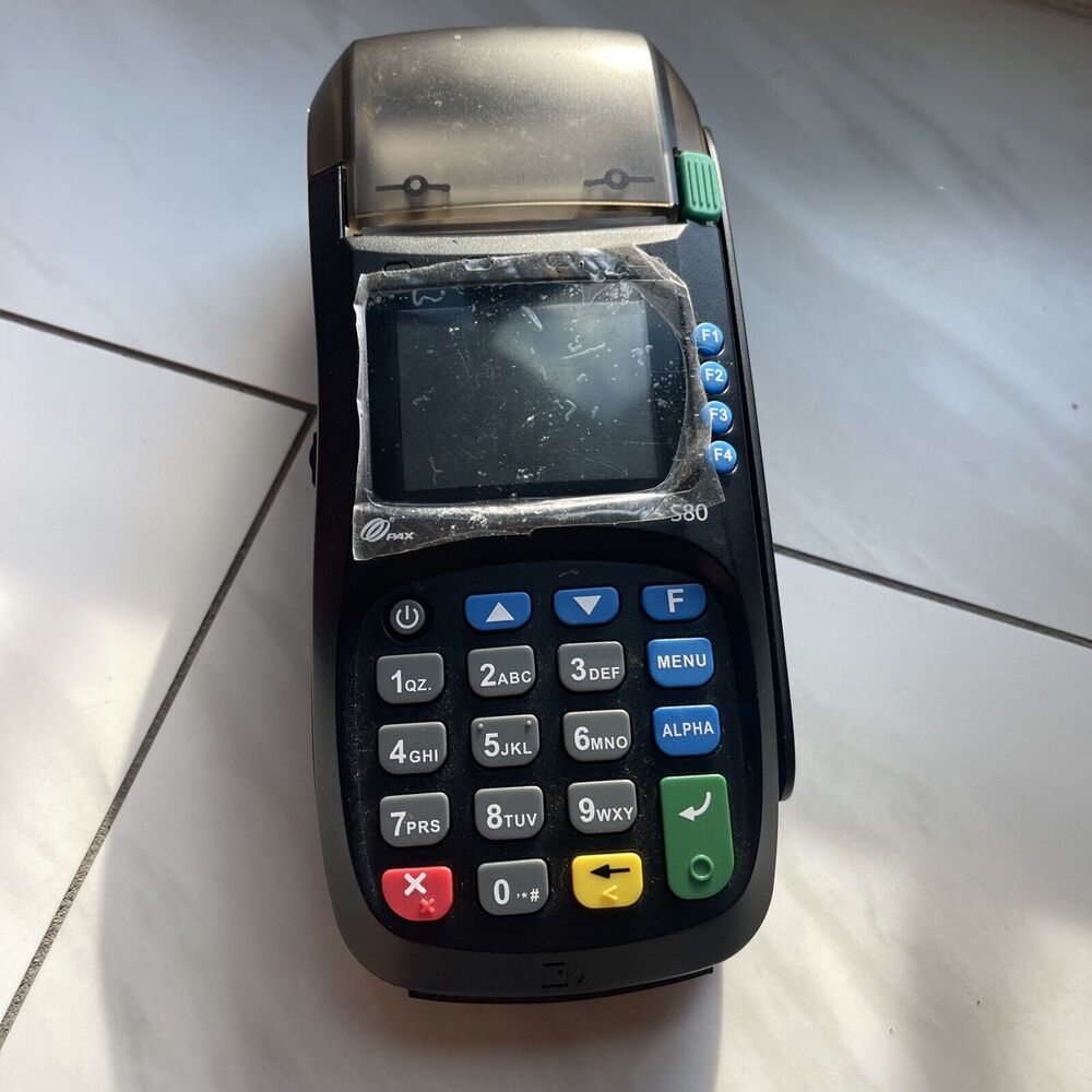 PAX S80 Credit Card POS Terminal No Power Cable Untested For Parts